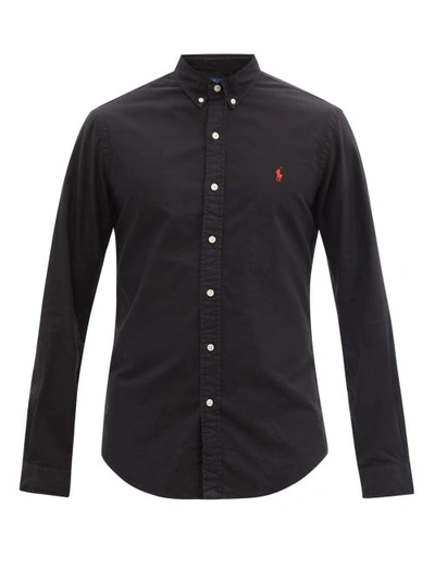 Polo Ralph Lauren Men's Big And Tall Classic Fit Garment-dyed Long-sleeve  Oxford Shirt In Black | ModeSens