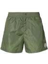 Moncler Striped Trim Swim Shorts In Green