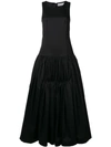 Molly Goddard Lena Poplin Dress In Black