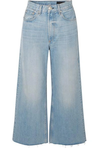 Rag & Bone Haru Wide Leg High Waist Nonstretch Cotton Jeans In Light Denim