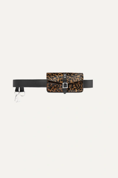 Rag & Bone Dwight Leopard-print Calf Hair And Leather Belt Bag In Black