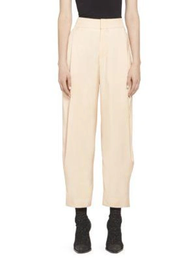 Chloé Fluid Twill Pleat Front Soft Trousers In Apricot Pink