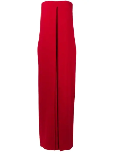 Valentino Draped Evening Dress In Red