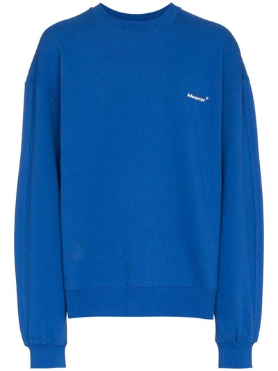 Ader Error Embroidered Logo Cotton Sweatshirt - Blue