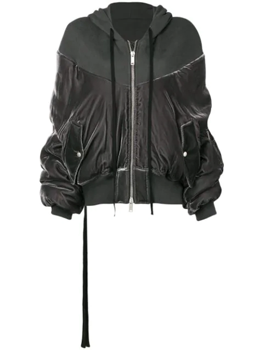 Ben Taverniti Unravel Project Velvet Bomber Jacket In Grey | ModeSens