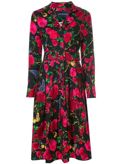 Samantha Sung Printed Midi Dress In Black