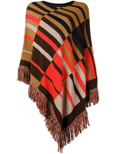 Etro Patterned Knitted Poncho - Brown