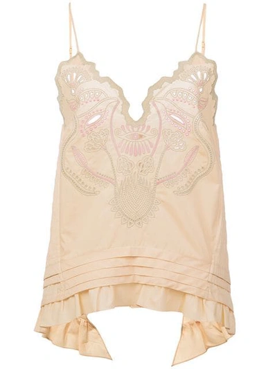 Chloé Broderie Anglaise Cami Top In Yellow