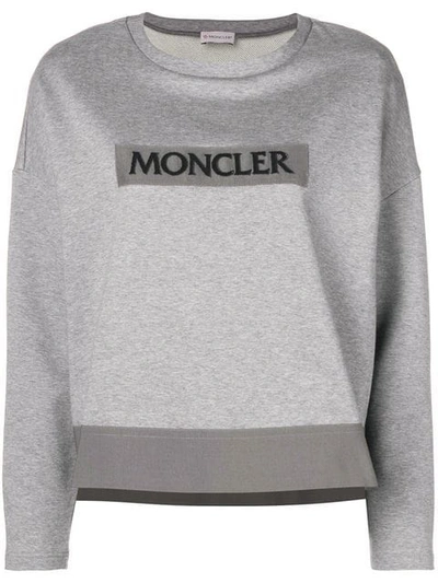 Moncler Logo Patch Sweater In Grey