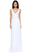Joanna August Dorian Ruffle Sleeve Wrap Dress In White Wedding