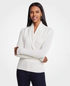 Ann Taylor Cashmere Wrap Sweater In Winter White