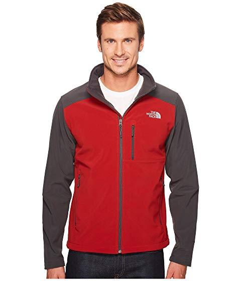 grey and red north face jacket