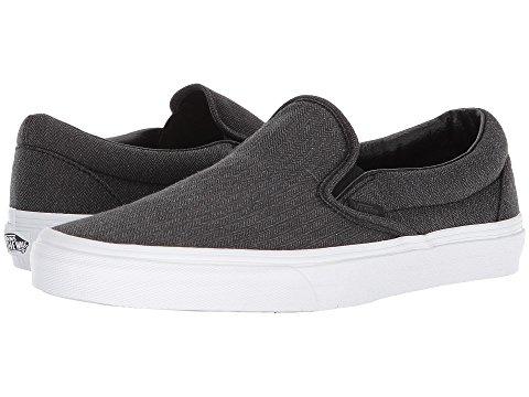 vans slip on leather all black