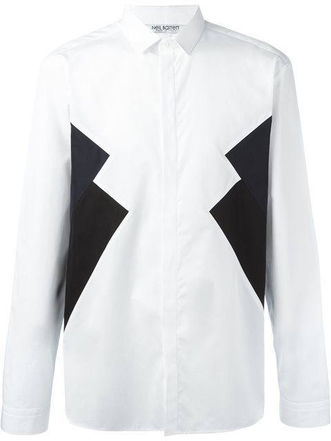 Neil Barrett Panelled Colour Block Shirt In White | ModeSens