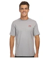 Under Armour Charged Cotton® Left Chest Lockup, True Gray Heather/red