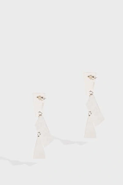 Annie Costello Brown Fragment Earrings In Silver