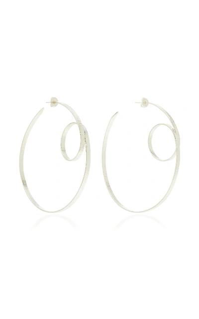 Annie Costello Brown Sterling Silver Hoop Earrings