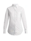 Thom Browne Single-cuff Cotton Oxford Shirt In Tri-colour Striped Grosgrain Concealed Placket
