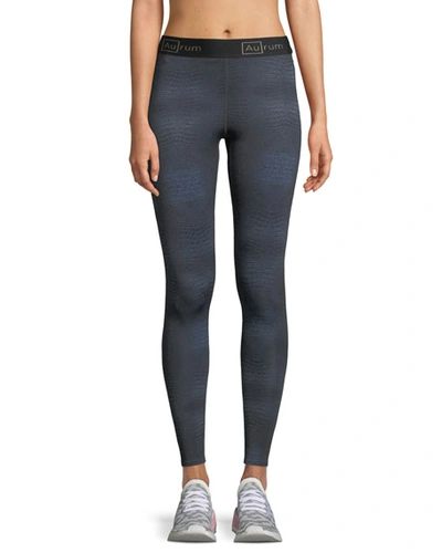 Aurum Radiance Seamless Performance Leggings In Black Pattern