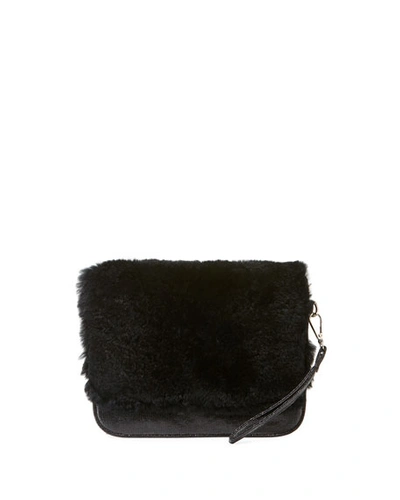 Bari Lynn Girls' Fur Clutch Bag, Black