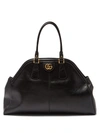 Gucci Large Re(belle) Leather Satchel - Black In Nero
