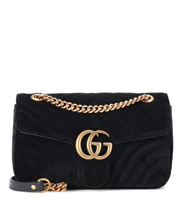 Gucci Gg Marmont 2.0 Mini Quilted Velvet Crossbody Bag, Black, Black | ModeSens