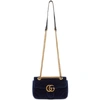 Gucci Medium Gg Marmont 2.0 Matelassé Velvet Shoulder Bag In Cobalt/ Cobalt