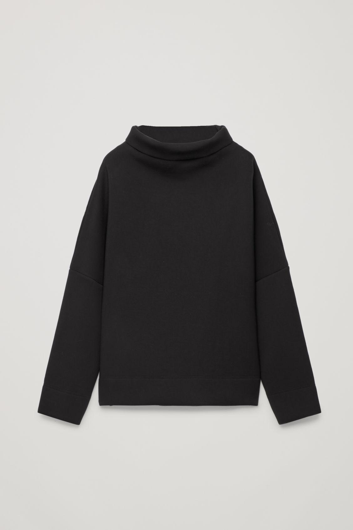 Cos Funnel-neck Scuba Dress In Black | ModeSens