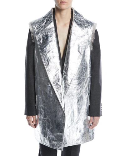 Calvin Klein 205w39nyc Oversize Patch-pocket Vest With Detachable Fur Liner