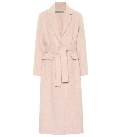 Vince Belted Single-button Wool-blend Long Coat In Blush