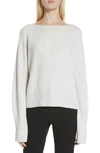 Vince Ribbed Boat-neck Wool-cashmere Sweater In Heather Cloud