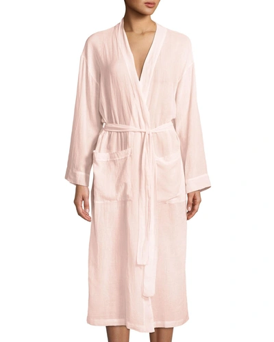 Pour Les Femmes Gauze Cotton Long Robe In Pink