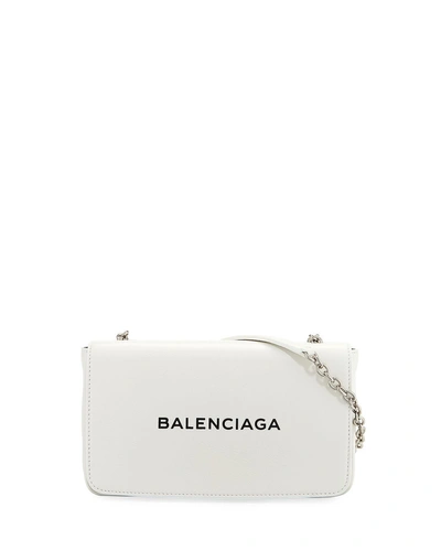 Balenciaga Everyday Chain Wallet In Bianco