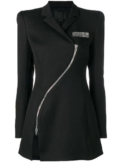 Alexander Wang Black Tailored Curved Zipper Overcoat Dress