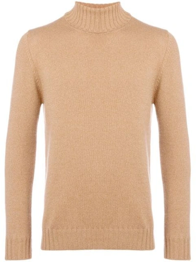 Dell'oglio Roll Neck Sweater In Brown