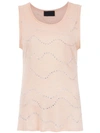 Andrea Bogosian Embellished Linen Top - Neutrals