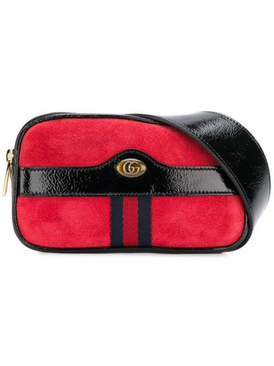 Gucci Ophidia Small Suede Belt Bag In Red