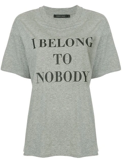 Nobody Denim Slogan Printed T-shirt In Grey