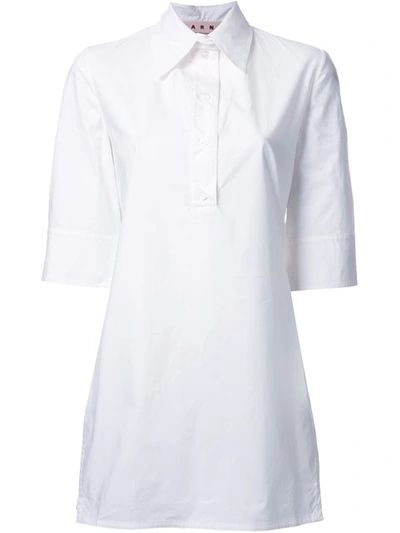Marni Fluted Poplin Shirt - White