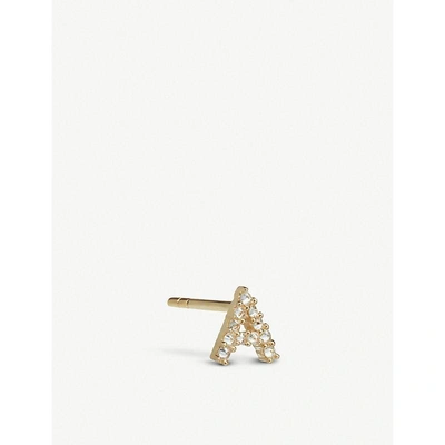 Annoushka Initial A 18ct Gold And Diamond Stud Earring In 18ct Yellow Gold