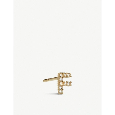 Annoushka Initial F 18ct Gold And Diamond Stud Earring In 18ct Yellow Gold