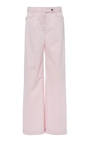 Tory Burch Cotton Wide-leg Pants In Pink