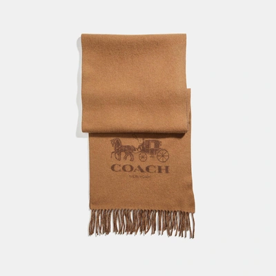 Coach Signature Cashmere Scarf - Men's In Camel/saddle