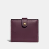 Coach Small Trifold Wallet In Plum/brass