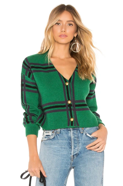 Tularosa Bellair Cardi In Green Plaid