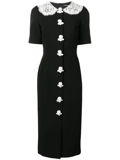 Dolce & Gabbana Angel Button Dress - Black
