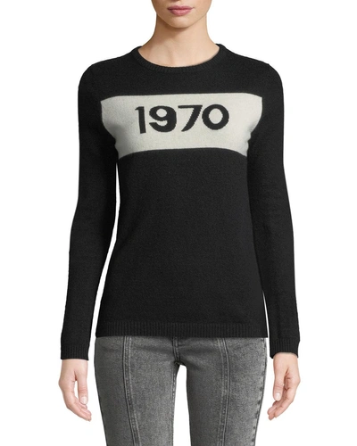 Bella Freud 1970 Graphic Pullover Sweater In Black