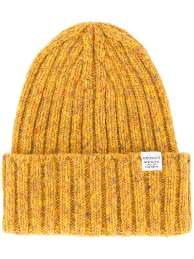 Norse Projects Merino Knit Beanie In Yellow