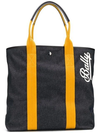 Bally Striped Tote - Black