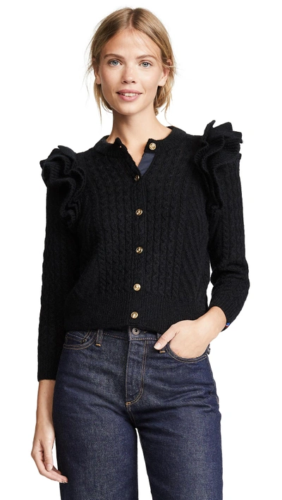 Demylee X Clare V Nora Cardigan In Black Mohair